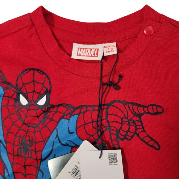 Marvel Comics Spider-Man Short Sleeves Red T-Shirt 12-18 Months Toddler - Picture 3 of 9